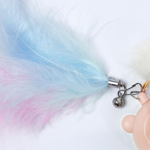

L&W BROS. Laser Funny Cat Toy Natural Feathers and Laser Dual Funny Cat Modes Adjustable Length Mini Portable Pet Chasing Toy