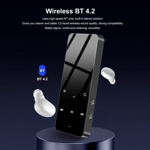 

MP3 Player with BT 5.2 Portable Digital Sports Audio Player Built-in Clear Speaker Multi-Function FM Radio Voice Recorder Game Player