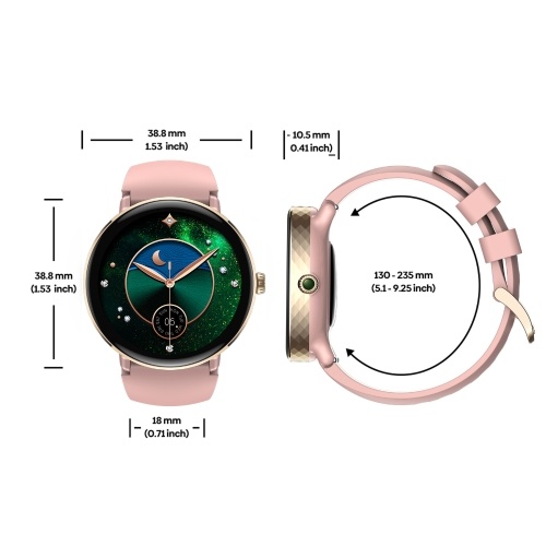 Zeblaze Lily 2 Wireless Calling Women Smartwatch 1.2 Inch AMOLED Screen Double Straps Health Monitoring Smart Watch
