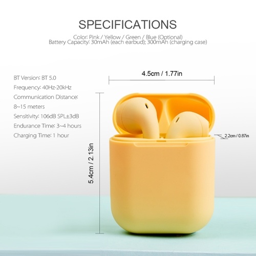 

inPods 12 True Wireless Earphones Frosted Macaroon Wireless BT Earphones