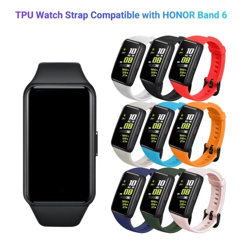 

Smart Watch Band Replacement Strap TPU Bracelet Strap Wristband Watch Belt for Women Men Replacement for HONOR Band 6 Pink