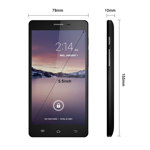 

Cubot Smartphone GT88 3G Dual Core Cell Phone Android 4.2 5.5'' QHD Capacitive Touch Screen 512MB+4G 8MP Camera Black