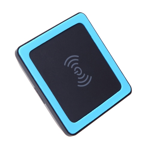 Mini Qi Wireless Charger Trasmettitore Pad con stuoia in silicone per Google Nexus 4/5 Nokia Lumia 920 iPhone 4 / 4S / 5 / 5S Samsung S4 S5 ultrasottile Slim Blu