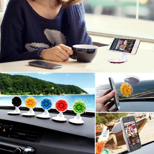 

360° Rotation Car Windshield Mobile Phone Holder Antiskid Powerful Stick Suction Cups Phone Stand Support On Back for iPhone GPS Cellphone