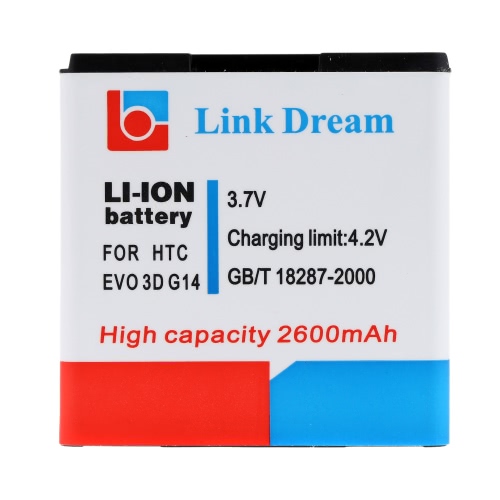 Substituição de bateria de Li-ion recarregável link sonho 3.7 v 2600mAh para HTC EVO 3D / G14 / G18 / G21