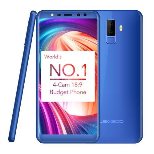 

Second Hand LEAGOO M9 Quad-Cam 18:9 Full Screen Mobile Phone Fingerprint 5.5-Inch HD 1280 * 640p Android 7.0 2GB+16GB WiFi GPS 2850mAh 3G WCDMA Smartphone