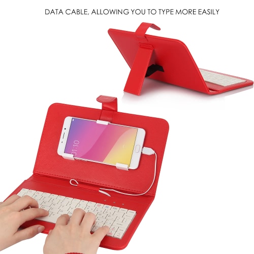 

KKmoon 4.2-6.8 Inches Android Micro 5-Pin Wired QWERTY Keyboard Case Phone Stand for Huawei Xiaomi HTC Samsung S7 edge with OTG Fu