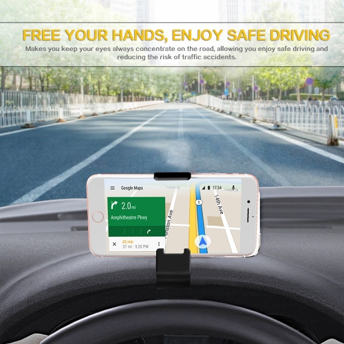 

Universal Car Phone Holder Safe Driving Vehicle Car Mount Dashboard Cell Phone Holder Stand Cradle Anti-Slip Clip Holder