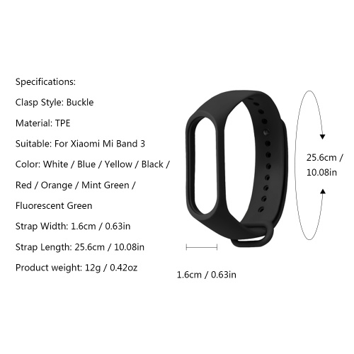 

Watch Band Sport Wristband Fashion Simple Style Wrist Strap Replacement for Xiaomi Mi Band 3 Smart Bracelet