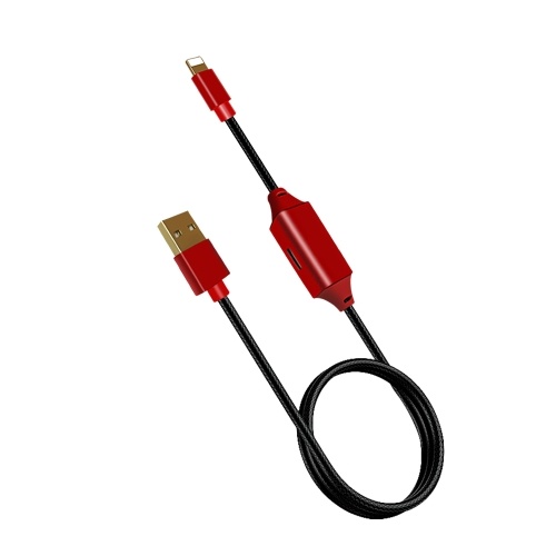 

Lightning Charging Data Cable with Lightning Headset Jack