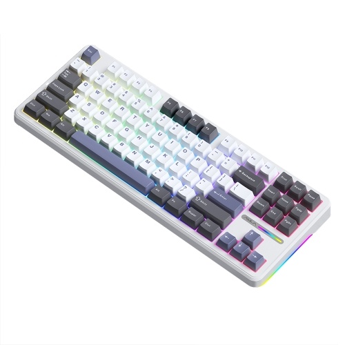 AULA F87 Mechanical Keyboard - Wireless, Gasket Structure, Tri-Mode Connectivity, 87-Key Low-Delay Gaming Keyboard with Light Effect 