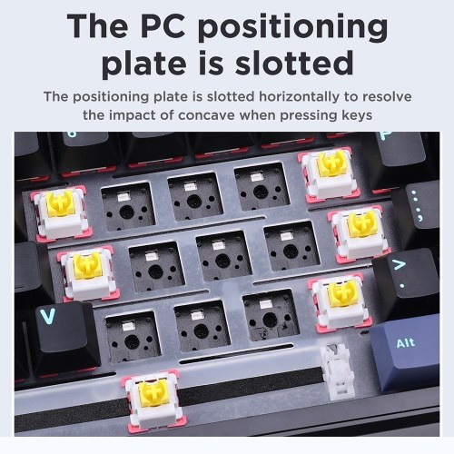 AULA F87 Mechanical Keyboard - Wireless, Gasket Structure, Tri-Mode Connectivity, 87-Key Low-Delay Gaming Keyboard with Light Effect 