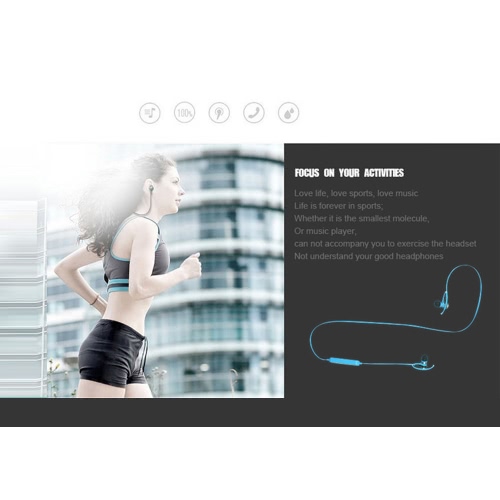 

S6-1 Portable Sports Bluetooth Headset Stereo Earphone EDR V4.1 HD Voice Strong Runtime Headphone with Built-in Mic for iPhone 7 6