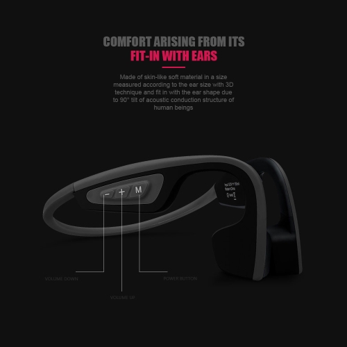

Bone Conduction Earphone BT 4.1 Headset Hi-Fi Stereo Headphones Hand-free Calls CVC Noise Reduction Water Resistant Sweatproof Wireless Sports Headphone
