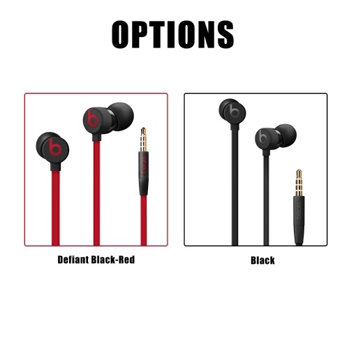 

Beats by Dr. Dre - UrBeats 3 Earphones with 3.5mm Plug Defiant Black-Red (The Beats Decade Collection) Comfort Fit Wired Earbuds Sound Isolating In-Ear Stereo Headphones with Built-in Microphone Call/Volume Control Tangle-Free Cable Compatible with iOS / 