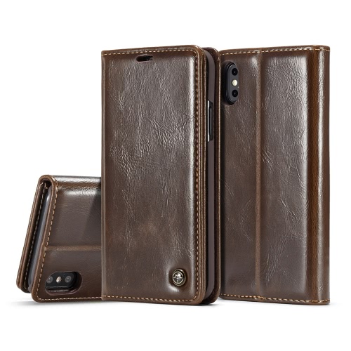 CaseMe Multi-function Phone Case Cover PU Leather Protective Shell Wallet Phone Case Flip Holster Carrying Case Card Holder for iPhone X