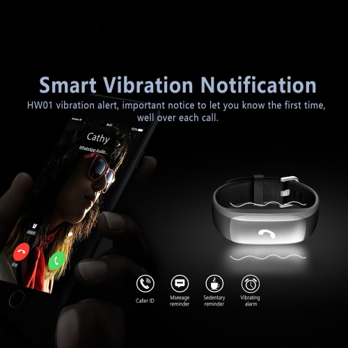 

Lenovo-HW01 Smart Band 0.91inch OLED Screen 128*32pixel BT 4.2 Ultra-low Power 85mAh Battery IP65 Sports Band Heart-rate Pedometer Sleep Monitor Call Reminder Vibrating Alarm Anti-lost Remote Camera Intelligent Sports Bracelet for iPhone iOS Android Smart