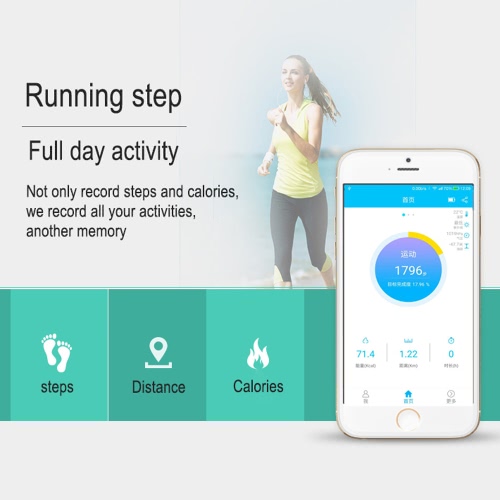 

W808S Heart Rate Smart Bluetooth Sport Watch Wristband Bracelet 0.91" OLED Call Notification Pedometer Alarm Anti-lost Sleep Monit