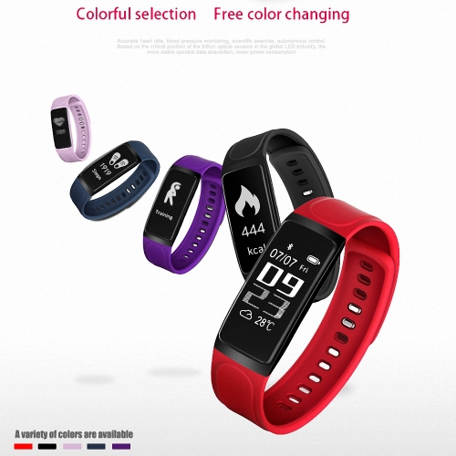 

C7 Smart Band 0.96-Inch Display Touch Operation Call Reject Exercise Mode Heart Rate Sleep Monitor Messages Reminder Weather Report Alarm Clock Smart Bracelet