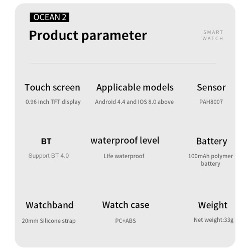 LOKMAT OCEAN 2 0.96-inch TFT Single-Touch Screen Anti-fatigue Sports Smart Watch
