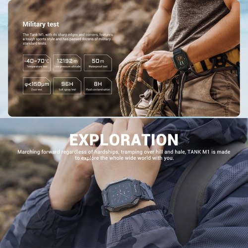 

KOSPET TANK M1 1.72-inch 280*320 Full-touch Screen Outdoor Sports Rugged Smartwatch