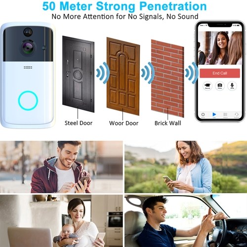 

M7 WiFi Visual Video Phone Door Bell Wirelessly Smart DoorBell