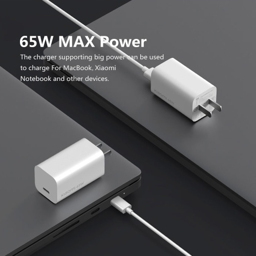 Xiaomi Mi GaN Caricabatterie 65W Tipo-C Caricabatterie da viaggio Caricabatterie da viaggio per Mi10 Pro S20 + S20 ultra Mi Notebook Macbook Air MateBook iPhone 11 Pro Max 100-240V