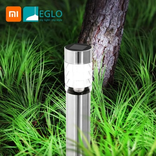 Xiaomi Youpin EGLO Smart Lichtsensor 304 Edelstahl Solar Gartenleuchte Solarbetriebene Außenlampe IP44 Wasserdichte LED-Lichtquelle Schnellinstallations-Landschaftsleuchte für den Weg Patio Yard Lawn Street Lighting