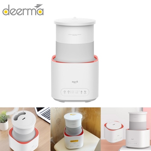 Deerma F235 Umidificatore silenzioso pieghevole 3L Grande capacità Regolabile 3 livelli di nebbia Umidificazione dell'aria domestica intelligente bianca per la spina domestica degli Stati Uniti