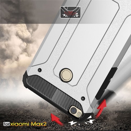 For Xiaomi Max 2 Case Slim Fit Dual Layer Hard Back Cover Bumper Protective Shock-Absorption & Skid-proof Anti-Scratch Case 6.44 inch