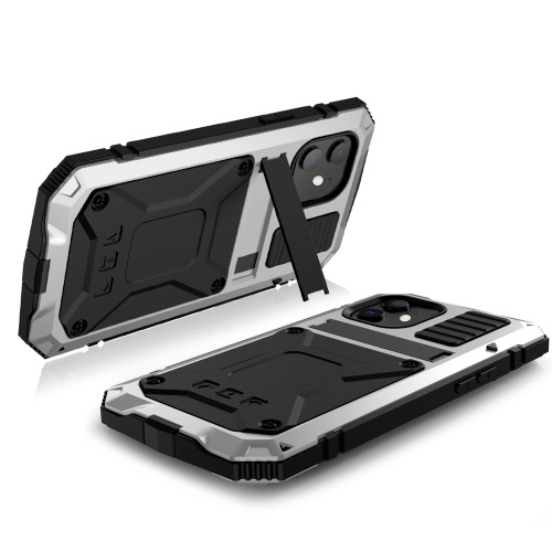 

Heavy Duty Phone Cover Metal Case Shockproof Anti-drop Mobile Phone Shell Case Replacement for iphone 12 mini Black