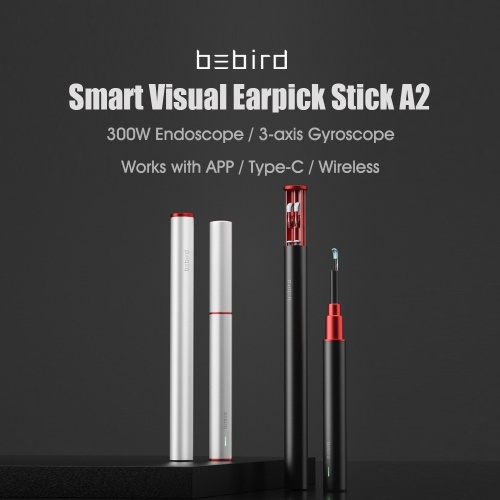 

Bebird Smart Visual Earpick Stick A2 300W High-precision Endoscope Mini Camera In-Ear Cleaning Ear Picker Tool Type-C 350mAh Rechargeable Battery Earpick Works with APP