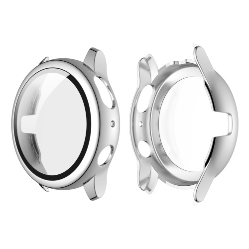 

Hard PC Plating Case with HD Tempered Glass Screen Protector Full Coverage Protective Cover Thin Clear Bumper Shell Replacement for Samsung Galaxy Watch Active 2 40mm Black