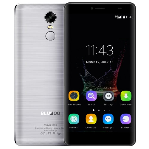 BLUBOO Maya Max 4G FDD-LTE Smartphone 6.0inch HD OGS JDI 1280 * 720Pixels MTK6750 Octa-core da 1.5GHz processore 3GB di RAM 32GB ROM + 13.0MP 5.0MP Dual Camera Android 6.0 OS 4200mAh batteria doppia scheda SIM identificazione delle impronte digitali di tipo C GPS Hotspot