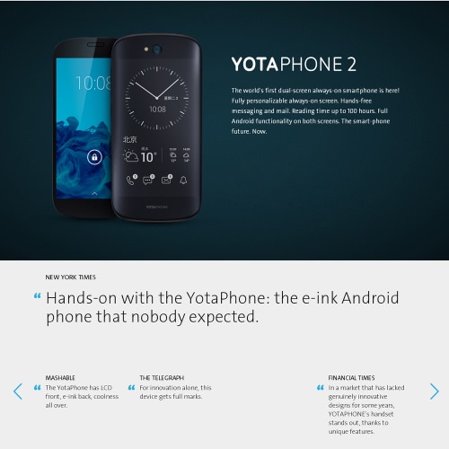 

YotaPhone 2 YD206 Dual Sreen смартфон 4G LTE 3G WCDMA HSUPA Android 4.4 Qualcomm Snapdragon 801 MSM8974AA 2.2GHz Quad Core 5 "AMOLED + 4.7" Always-On Screen 2G + 32G 2.1MP 8MP двойной камеры Смарт Рединг Быстрая зарядка