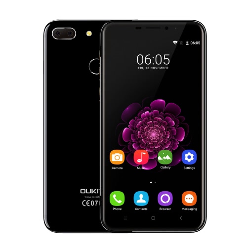 OUKITEL U20 Plus Móvil 4G 5.5inch teléfono IPS FHD pantalla 1080 * 1920px MTK6737T Quad-Core a 1,5 GHz CPU Android 6.0 OS 2 GB de RAM 16 GB de ROM 13.0MP + 0,3 MP dual de la lente Cámara trasera de 5.0MP cámara delantera de la batería 3300mAh de la huella digital Identificación GPS FOTA WiFi Celular