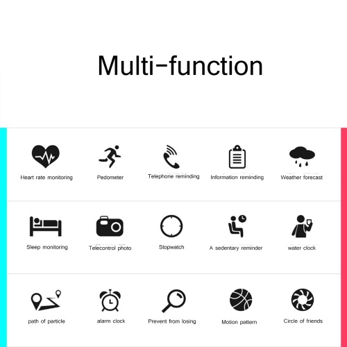 

HD Color Screen Smart Wristband QS100 Multi-Sports Mode Blood Pressure Oxygen Monitoring Whatsapp Information Push Watch