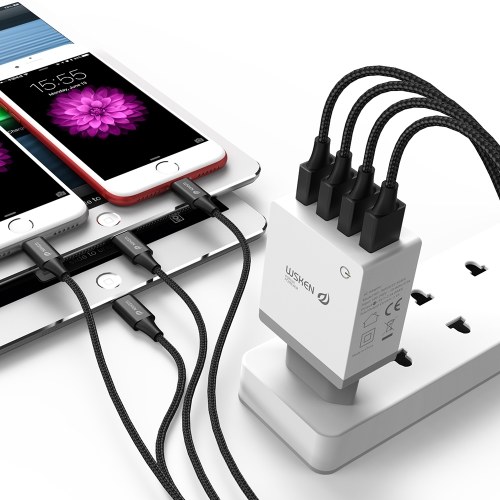 

WSKEN 5V 2.1A 4-портовый Smart USB-зарядное устройство EU US UK Plug Travel Wall Charger Зарядное устройство для зарядки Универсальный планшет для мобильных телефонов Быстрое зарядное устройство для iPhone X Samsung S9 Plus