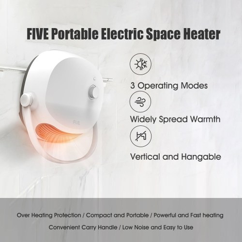 

FIVE Portable Electric Space Heater YSNFJ001XD with 3 Operating Modes