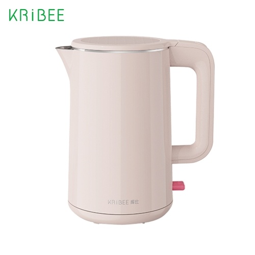 KRiBEE KB-C3 Chaleira Elétrica com Parede Dupla de Aço Inoxidável Chaleira de 1,5L com Aquecimento de Ebulição Rápida 1800W Controle de Temperatura Auto Desligamento 220V