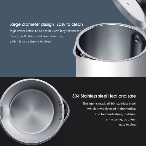 

Xiaomi Mijia Electric Water Kettle 1A 1.5L Fast Boiling 304 Stainless Steel 1800W Water Kettle Auto Power-off Teapot kitchen Home Water Boiler 220V