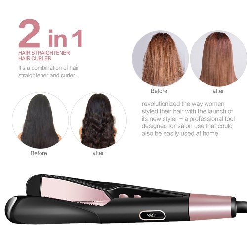 

2-in-1 Hair Straightener and Hair Curler Machine