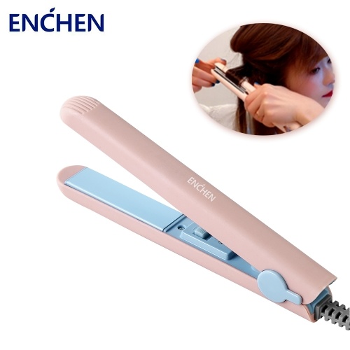 ENCHEN Lisseur et bigoudi 2 en 1 Machine plate et frisée Contrôle à un bouton Réglage de la température Coiffure longue durée Attelle de cheveux raides EH1002