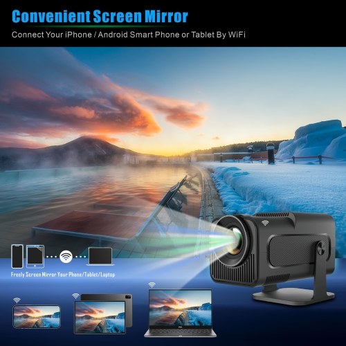 HY300 Projector 1080P Decoding Keystone Correction Mini Portable Projector -Android Version 