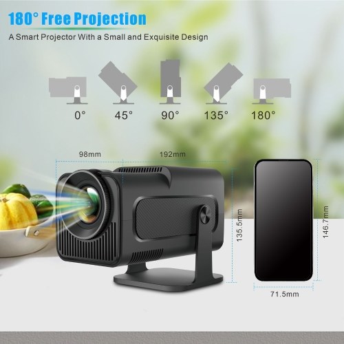 HY300 Projector 1080P Decoding Keystone Correction Mini Portable Projector -Android Version 