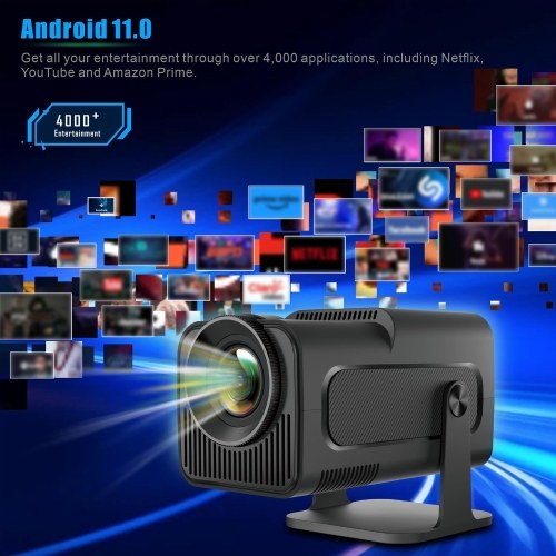 HY300 Projector 1080P Decoding Keystone Correction Mini Portable Projector -Android Version 