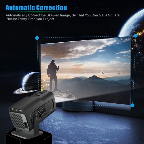 HY300 Projector 1080P Decoding Keystone Correction Mini Portable Projector -Android Version 
