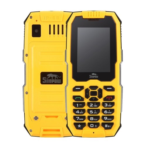 Snopow M2 2G Rugged Feature Telefon komórkowy IP68 Wodoodporny pyłoszczelny, odporny na wstrząsy Głośnik 2500mAh 2.4 cala GSM