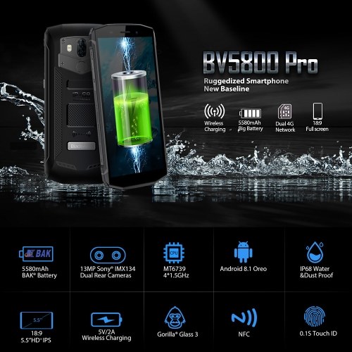 

Blackview BV5800 Pro 4G Smartphone IP68 Waterproof 5580mAh