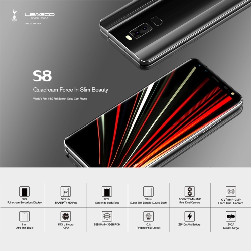 

LEAGOO S8 4G Smartphone 5.7 inches 3GB RAM 32GB ROM